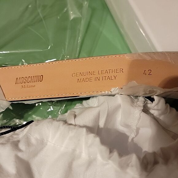 MOSCHINO BELT LIGHT BLUE 42" NWT - Picture 9 of 12